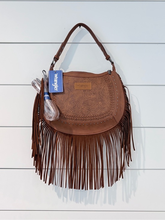 Wrangler Handbags - Wrangler Western Fringe Hobo Bag Glam Boho Coastal Cowgirl Festival Hippie